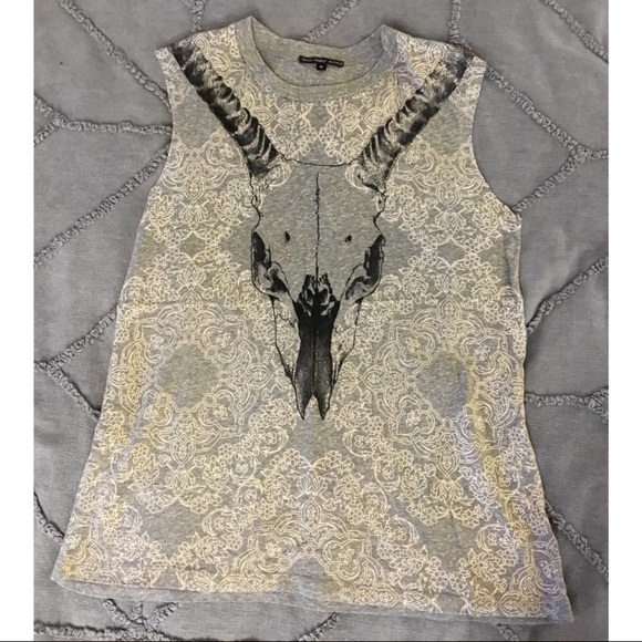 Urban Outfitters Ornate Cattle Skull Muscle Tank - Picture 2 of 4